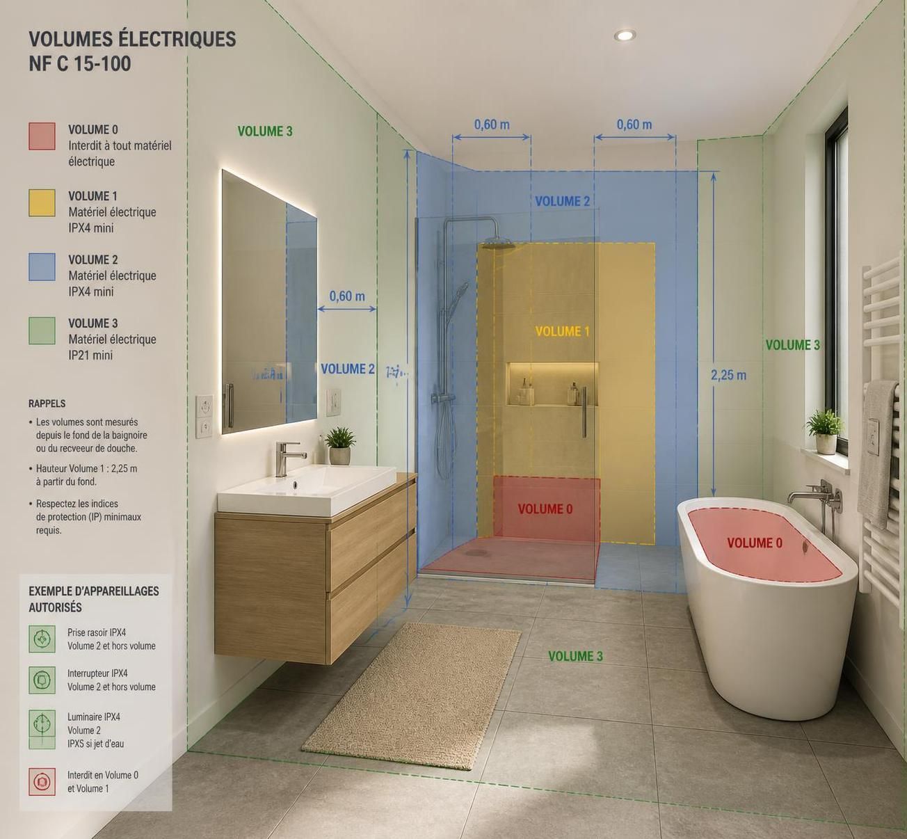 découvrez les exigences de la norme nfc 15-100 pour garantir une salle de bain conforme aux normes électriques et assurer la sécurité de votre installation.