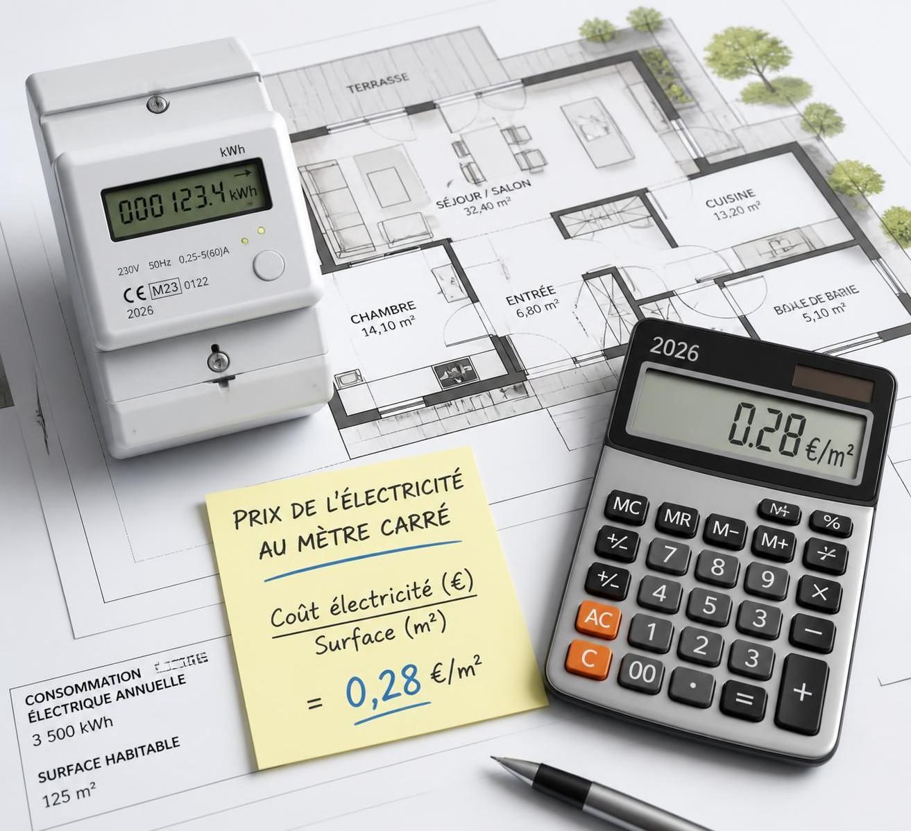 découvrez le prix de l'électricité au m² en 2026 et comment il évolue pour mieux anticiper votre budget énergétique.