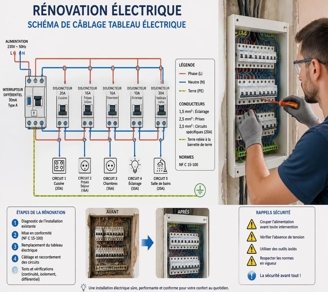 découvrez le prix moyen d'une rénovation électrique en 2026, les facteurs influençant le coût et des conseils pour bien préparer votre projet.