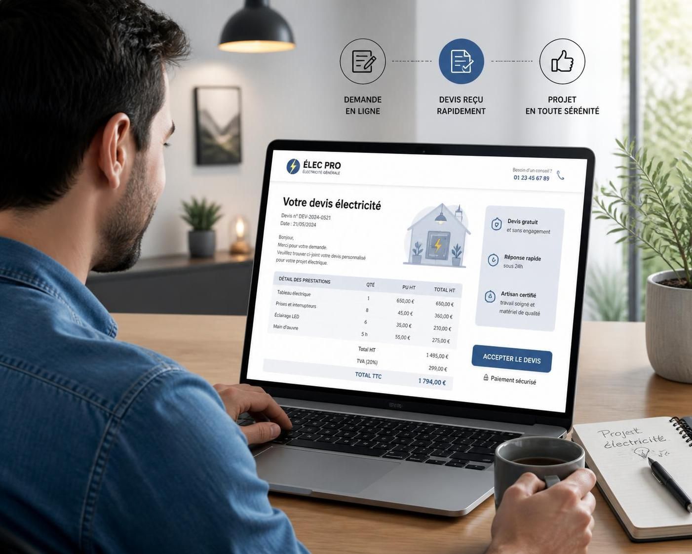 obtenez rapidement un devis gratuit et fiable pour vos travaux d'électricité en ligne. comparez facilement les offres et économisez sur vos projets électriques.