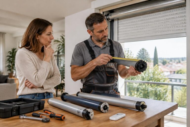 découvrez comment choisir un moteur de volet roulant électrique selon le poids, les dimensions et le type de commande de vos volets.