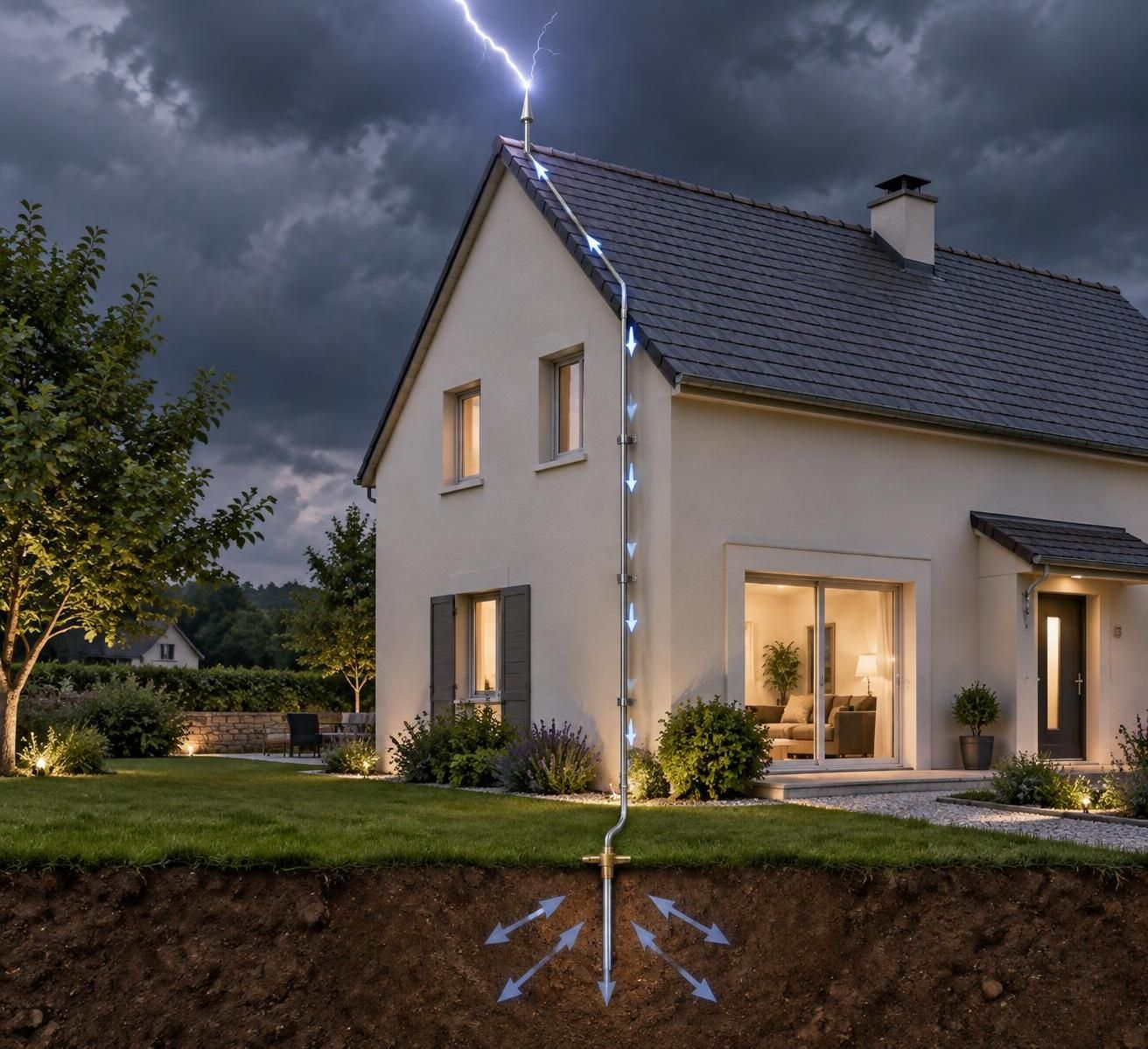 découvrez comment un paratonnerre capte la foudre et la conduit vers le sol pour protéger votre maison et ses occupants.