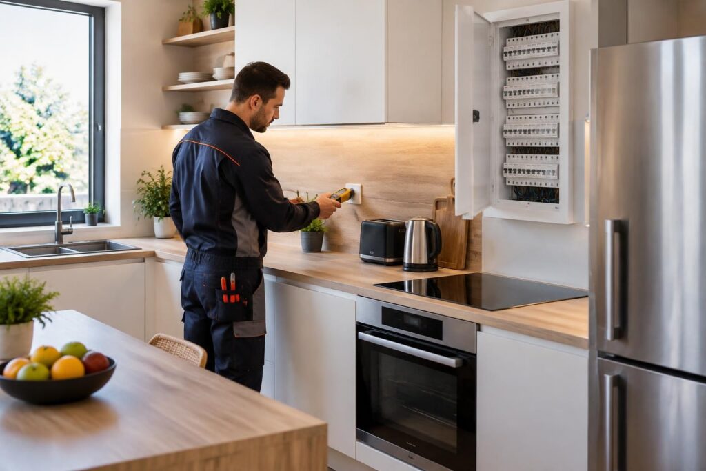 découvrez les normes électriques à respecter dans une cuisine en 2026 : prises, circuits, sécurité et exigences de la nf c 15-100.